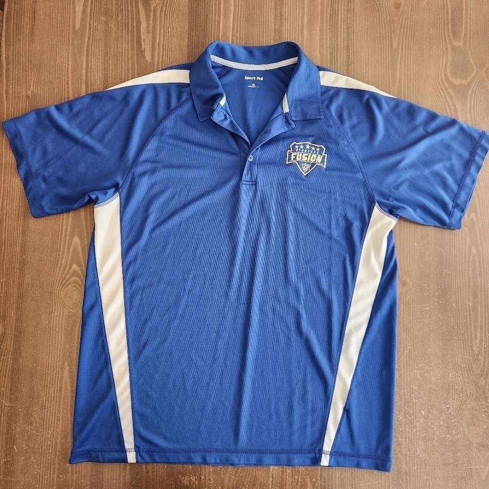 Syracuse Fusion Soccer Polo Shirt Blue Mens Size XL S.U. Fusion Collared Shirt